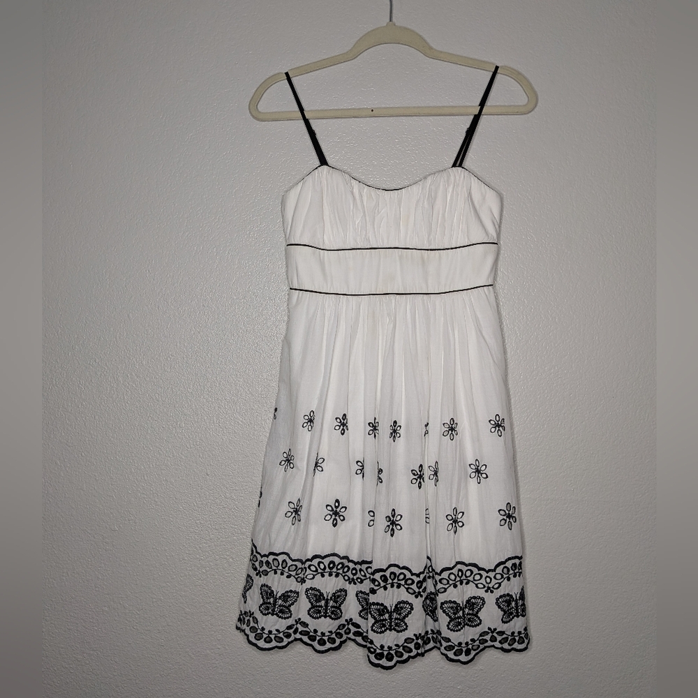 Trixxi Vintage Y2K Womens White Floral Butterfly Babydoll HOCO A-line Dress M